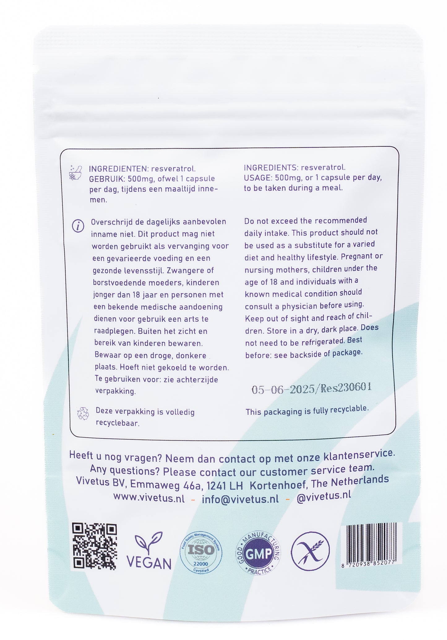 Vivetus® Resvératrol - 30 gélules - 500mg
