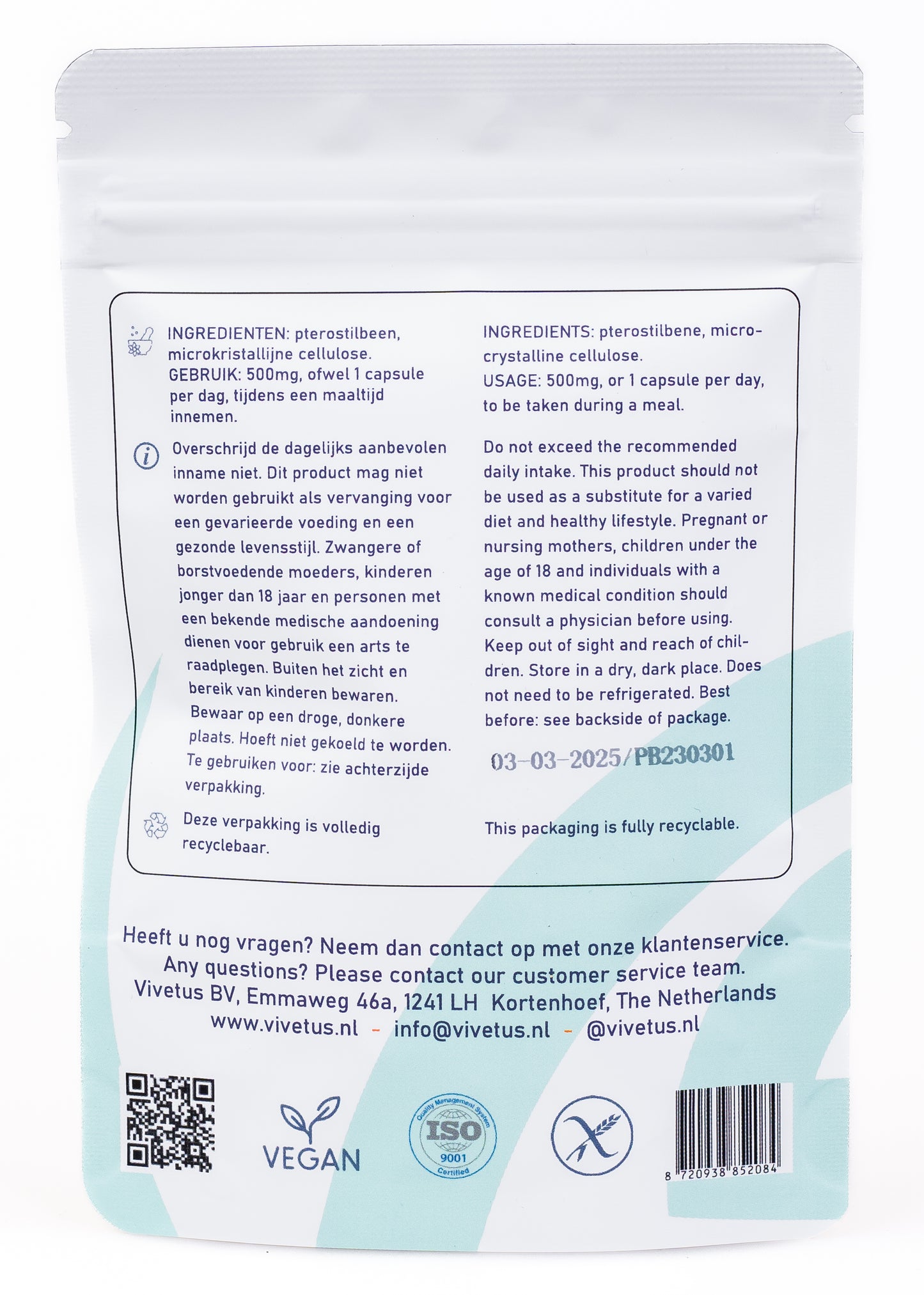Vivetus® Pterostilbene - 30 capsules - 500mg