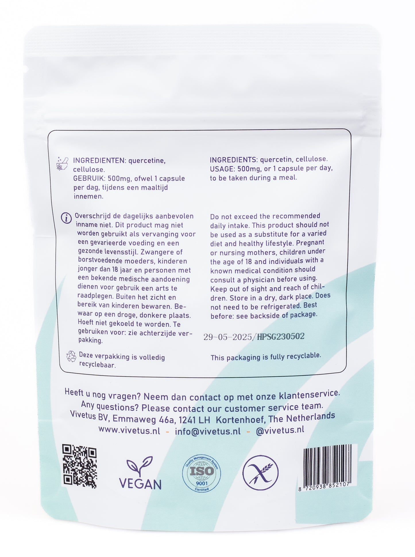 Vivetus® Quercétine - 60 gélules - 500mg