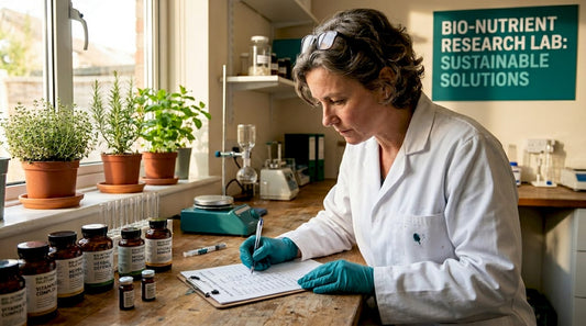 Scientist recording data in supplement research lab