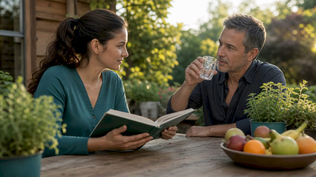 Nutritionist consulting client on personalized diet
