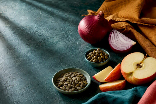 Quercetin and zinc food sources arranged together