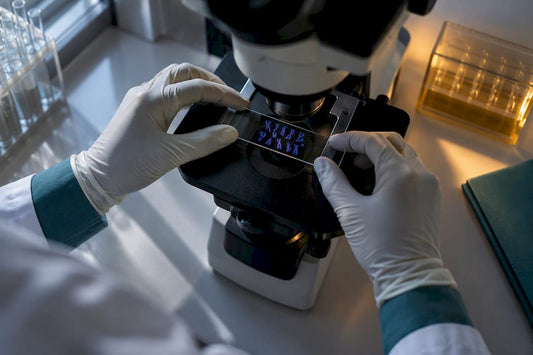 Researcher preparing chromosome analysis slide