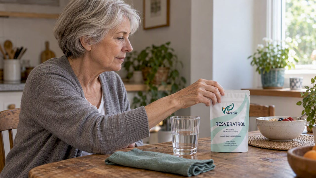 Older adult reaching for Vivetus resveratrol
